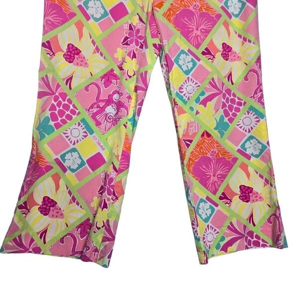 Lilly Pulitzer Vintage Two Pair Pants Size 2 Tropical Print Seashell Monkey - Picture 10 of 12